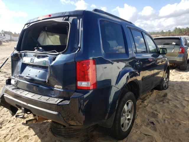 5FNYF4H49AB002185 - 2010 HONDA PILOT EX BLUE photo 4