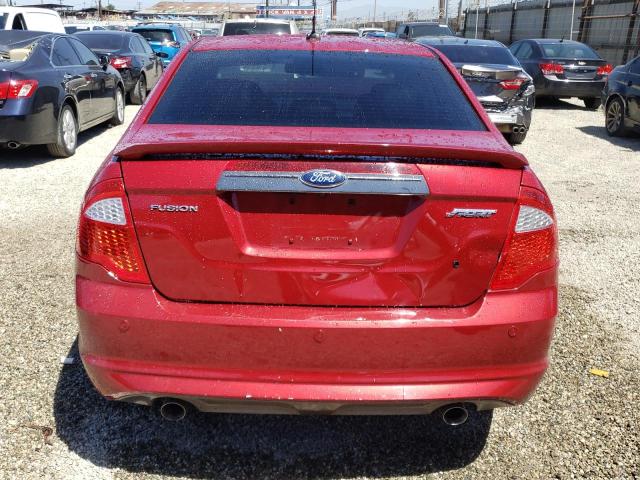 3FAHP0KC2CR257211 - 2012 FORD FUSION SPORT RED photo 6