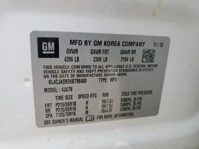 KL4CJASB5KB798480 - 2019 BUICK ENCORE PREFERRED Blanco foto 13