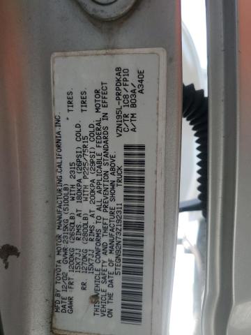 5TEGN92N73Z192311 - 2003 TOYOTA TACOMA DOUBLE CAB PRERUNNER SILVER photo 12