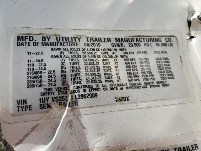 1UYVS2533L3962909 - 2020 UTILITY DRY VAN 白色 照片 10