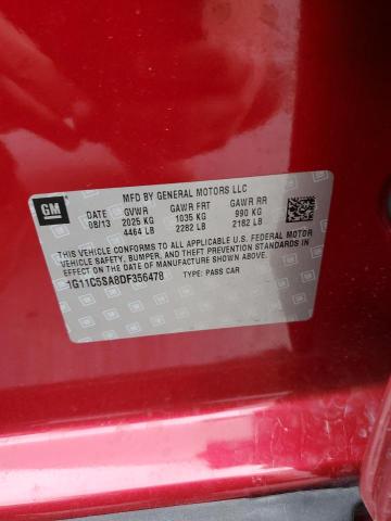 1G11C5SA8DF356478 - 2013 CHEVROLET MALIBU 1LT RED photo 12
