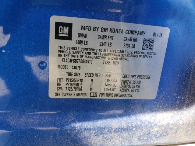 KL4CJFSB7FB041910 - 2015 BUICK ENCORE CONVENIENCE 蓝色 照片 13