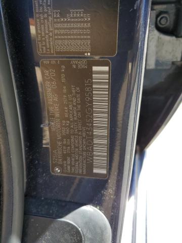 WBADT43452GY95815 - 2002 BMW 525 I AUTOMATIC BLUE photo 12