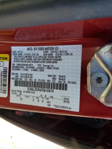 3LN6L2G96FR610474 - 2015 LINCOLN MKZ RED photo 12