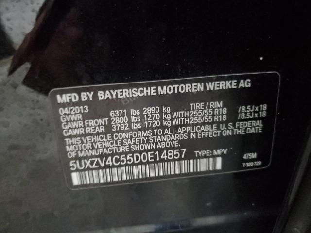 5UXZV4C55D0E14857 - 2013 BMW X5 XDRIVE35I BLACK photo 12