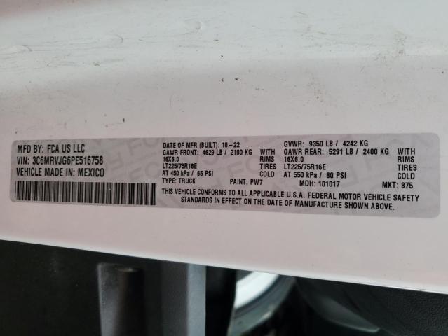 3C6MRVJG6PE516758 - 2023 RAM PROMASTER 3500 HIGH თეთრი ფოტო 13