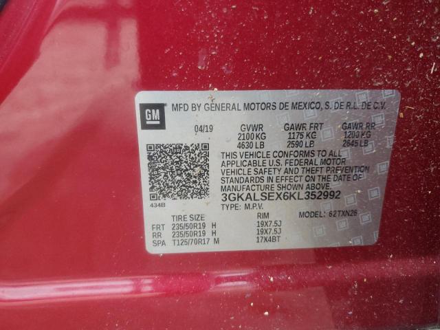 3GKALSEX6KL352992 - 2019 GMC TERRAIN DENALI RED photo 12