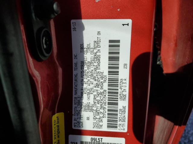 5TFGY5F16EX154330 - 2014 TOYOTA TUNDRA CREWMAX PLATINUM 红色 照片 13