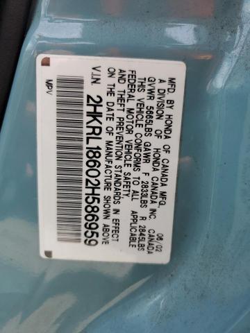 2HKRL18602H586959 - 2002 HONDA ODYSSEY EX TURQUOISE photo 13