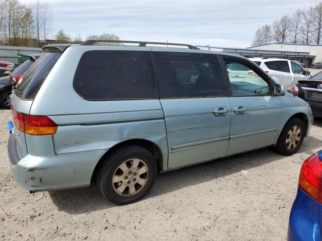 2HKRL18602H586959 - 2002 HONDA ODYSSEY EX TURQUOISE photo 3