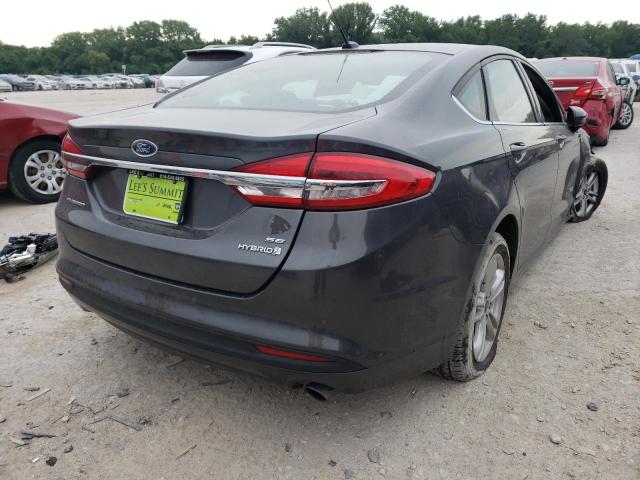 3FA6P0LU7JR158573 - 2018 FORD FUSION SE HYBRID GRAY photo 4