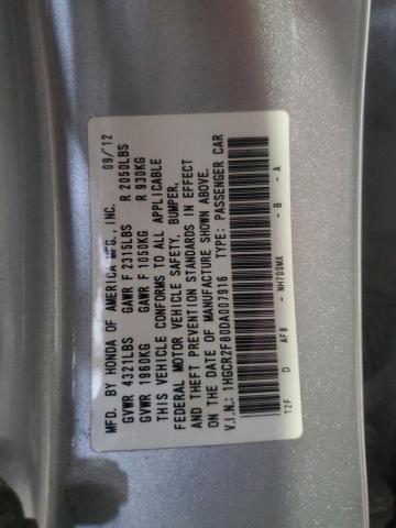 1HGCR2F80DA007916 - 2013 HONDA ACCORD EXL SILVER photo 12