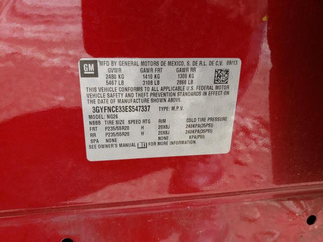 3GYFNCE33ES547337 - 2014 CADILLAC SRX PERFORMANCE COLLECTION Қызыл фото 13