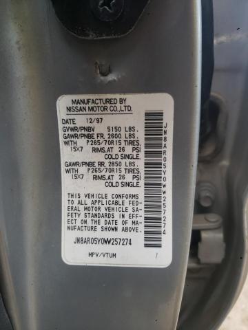 JN8AR05Y0WW257274 - 1998 NISSAN PATHFINDER LE 银色 照片 13