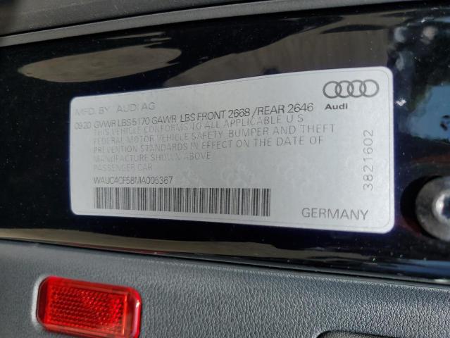 WAUC4CF58MA005367 - 2021 AUDI S5 PREMIUM PLUS BLACK photo 13