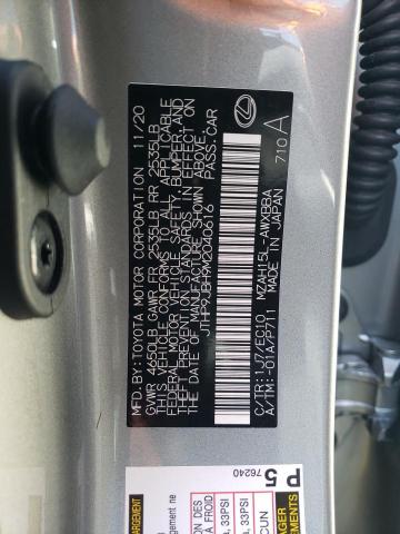 JTHP9JBH9M2040616 - 2021 LEXUS UX 250H SILVER photo 12