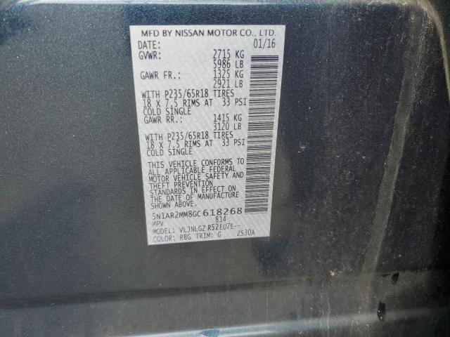 5N1AR2MM8GC618268 - 2016 NISSAN PATHFINDER S BLUE photo 13