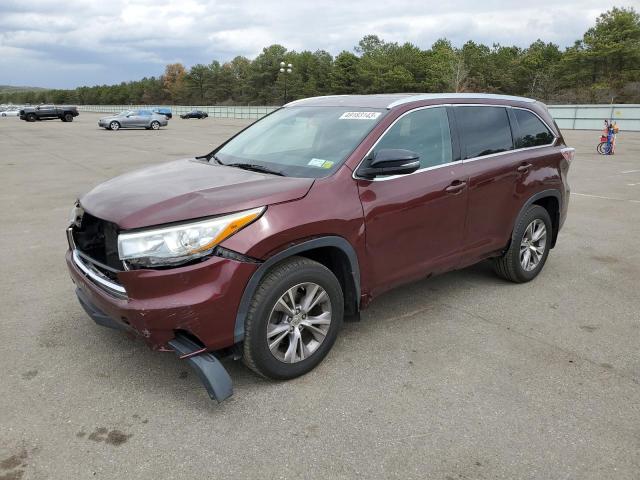 5TDJKRFH4FS215001 - 2015 TOYOTA HIGHLANDER XLE 勃艮第红 照片 1