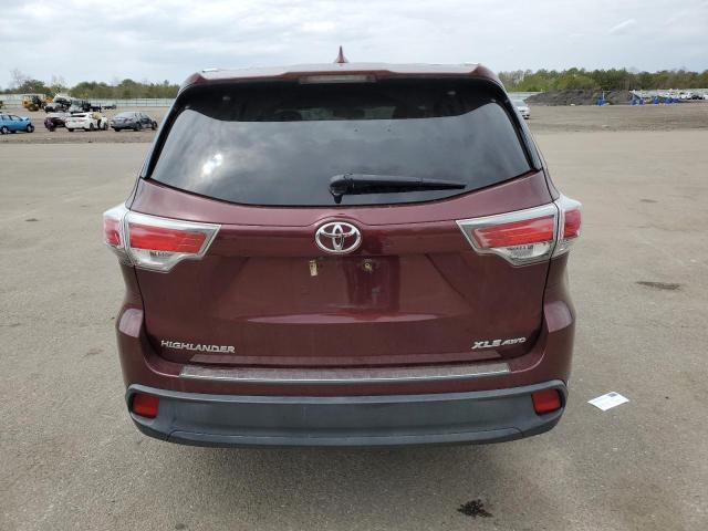 5TDJKRFH4FS215001 - 2015 TOYOTA HIGHLANDER XLE 勃艮第红 照片 6