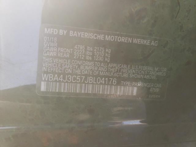 WBA4J3C57JBL04176 - 2018 BMW 430XI GRAN COUPE BLACK photo 12