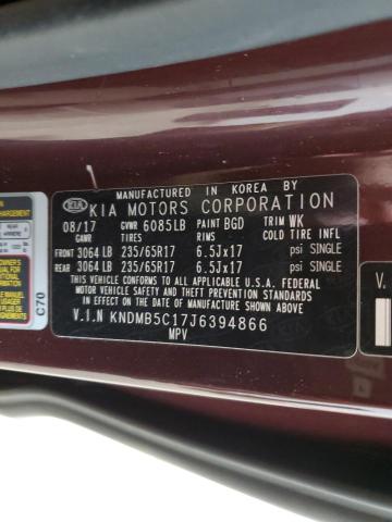 KNDMB5C17J6394866 - 2018 KIA SEDONA LX BURGUNDY photo 13