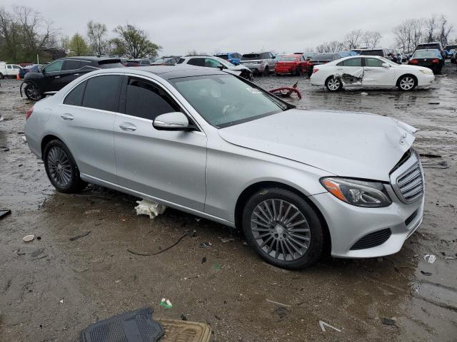 55SWF4KB9FU022537 - 2015 MERCEDES-BENZ C 300 4MATIC SILVER photo 4