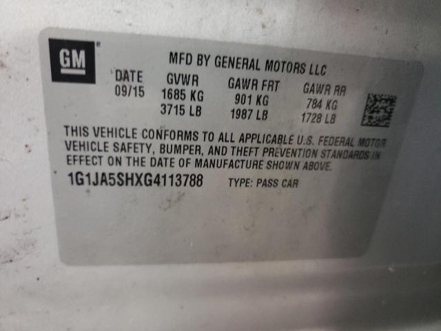1G1JA5SHXG4113788 - 2016 CHEVROLET SONIC LS SILVER photo 12