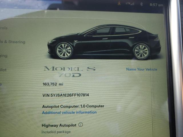 5YJSA1E26FF107814 - 2015 TESLA MODEL S BLACK photo 12
