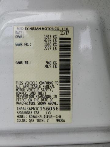 1N4AL3AP6JC156056 - 2018 NISSAN ALTIMA 2.5 أبيض صورة 12