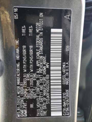 5TDJKRFH0GS295169 - 2016 TOYOTA HIGHLANDER XLE GRAY photo 14