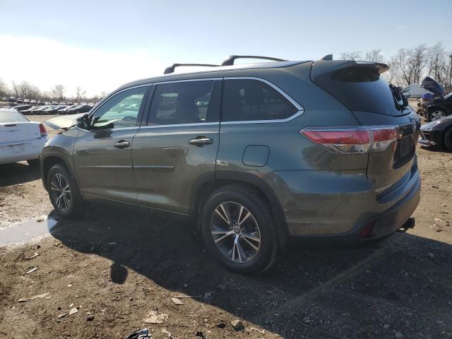 5TDJKRFH0GS295169 - 2016 TOYOTA HIGHLANDER XLE GRAY photo 2