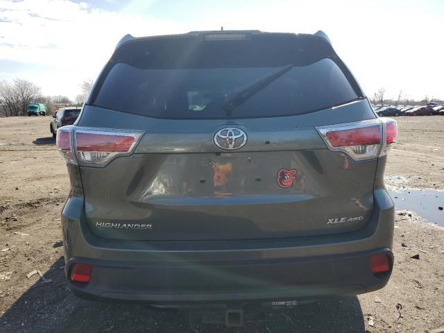 5TDJKRFH0GS295169 - 2016 TOYOTA HIGHLANDER XLE GRAY photo 6