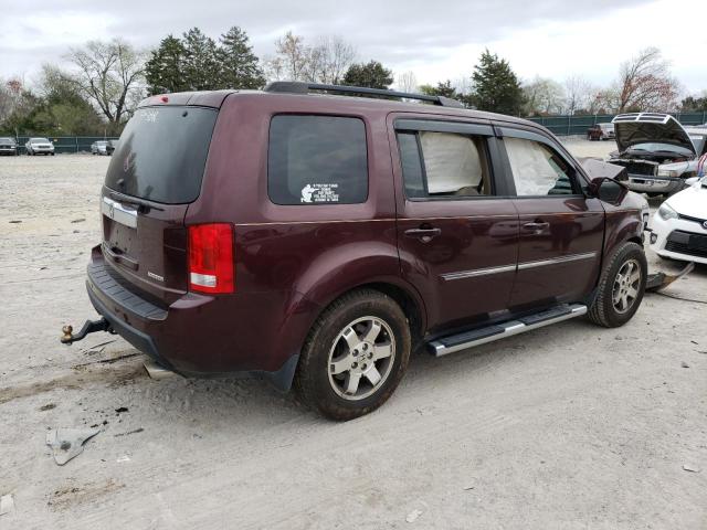 5FNYF38929B006449 - 2009 HONDA PILOT TOURING BURGUNDY photo 3