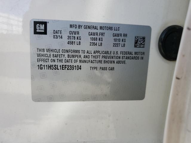 1G11H5SL1EF239104 - 2014 CHEVROLET MALIBU LTZ თეთრი ფოტო 13