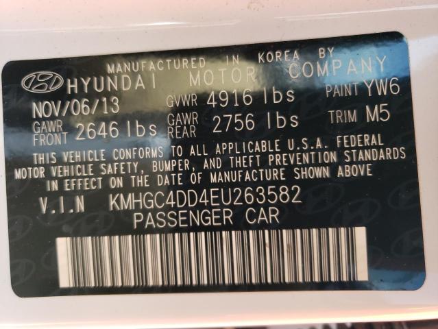 KMHGC4DD4EU263582 - 2014 HYUNDAI GENESIS 3.8L WHITE photo 13