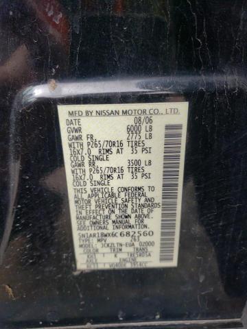 5N1AR18WX6C682560 - 2006 NISSAN PATHFINDER LE 黑色 照片 13