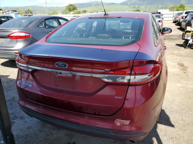 3FA6P0PUXHR277108 - 2017 FORD FUSION SE PHEV RED photo 6