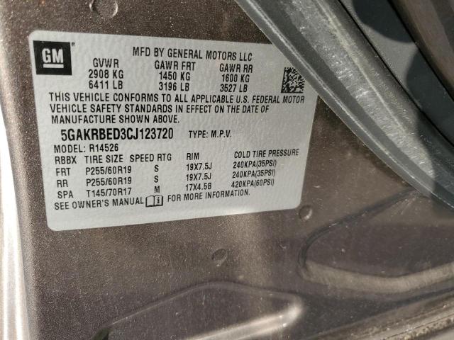 5GAKRBED3CJ123720 - 2012 BUICK ENCLAVE BROWN photo 13