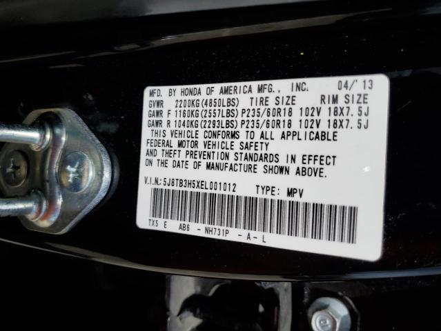 5J8TB3H5XEL001012 - 2014 ACURA RDX TECHNOLOGY BLACK photo 12