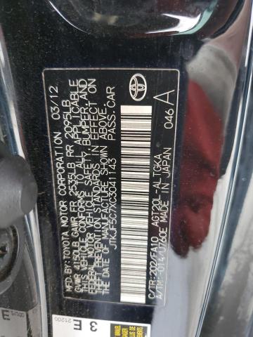 JTKJF5C7XC3041143 - 2012 TOYOTA SCION TC 黑色 照片 12