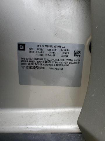 1G11G5SX1DF296858 - 2013 CHEVROLET MALIBU 3LT 金色 照片 13