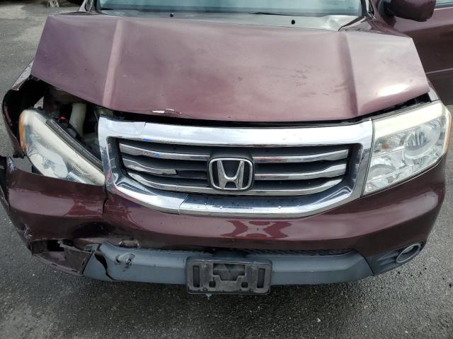 5FNYF4H53DB074707 - 2013 HONDA PILOT EXL BURGUNDY photo 12