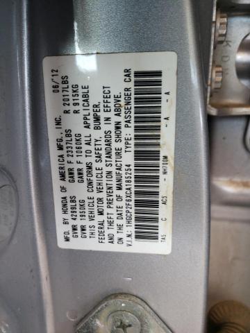 1HGCP2F6XCA185254 - 2012 HONDA ACCORD SE SILVER photo 12