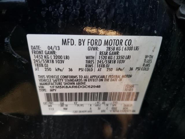 1FM5K8AR6DGC62948 - 2013 FORD EXPLORER POLICE INTERCEPTOR 黑色 照片 13