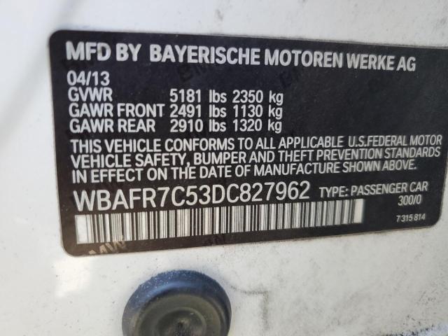 WBAFR7C53DC827962 - 2013 BMW 535 I WHITE photo 12