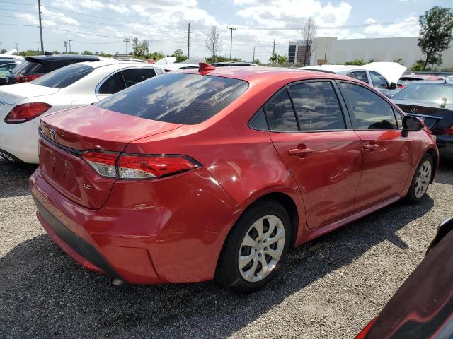 JTDEPRAE1LJ005318 - 2020 TOYOTA COROLLA LE MAROON photo 3