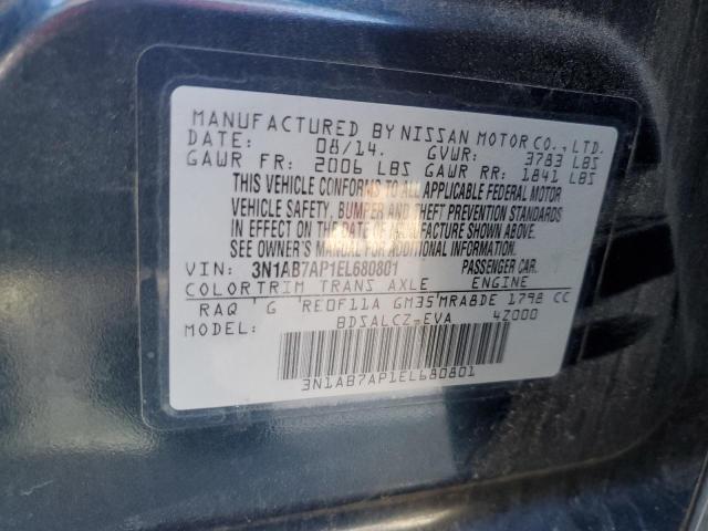 3N1AB7AP1EL680801 - 2014 NISSAN SENTRA S BLUE photo 13