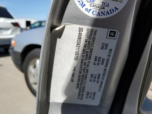 2G4WB55K211126759 - 2001 BUICK REGAL LS 银色 照片 12