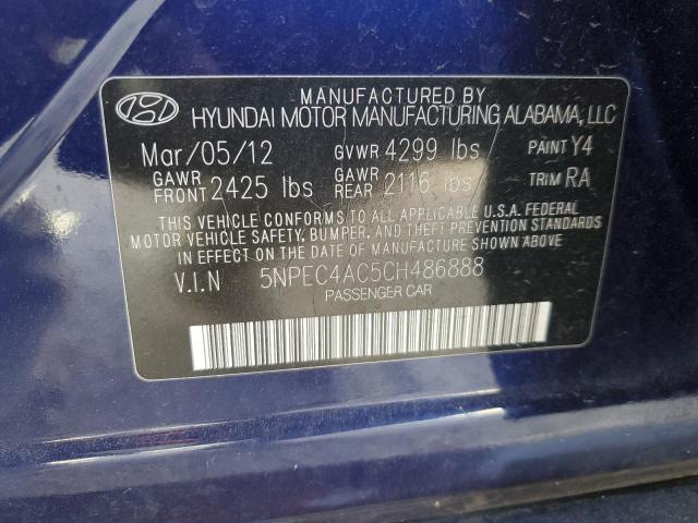 5NPEC4AC5CH486888 - 2012 HYUNDAI SONATA SE PURPLE photo 12